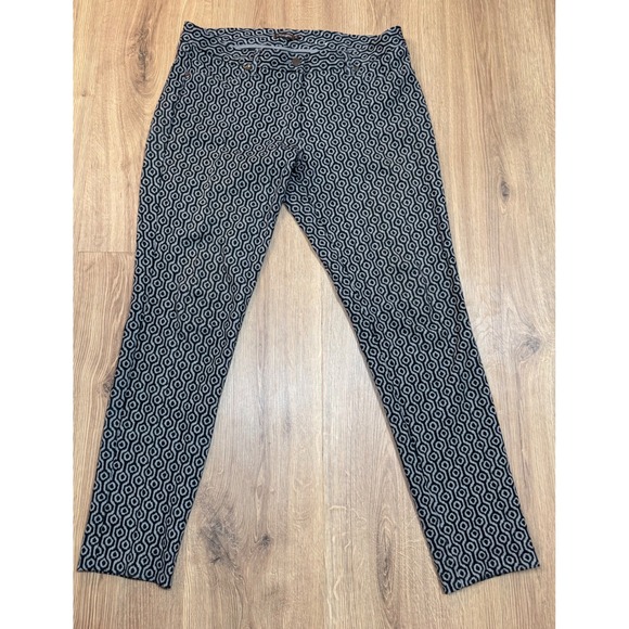 J.McLaughlin Pants Printed Pull On Stretch Zipper Womens 6 Casual Preppy Office - Picture 8 of 15